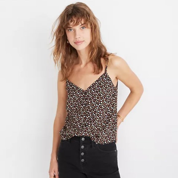 Madewell Tops - Madewell Button Down Cami Tank petite blooms Top V-Neck Sleeveless Size 8